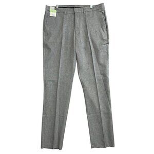 NEW Haggar Men's 36x34 Comfort Flex Waistband Dress Pants Straight Fit Gray